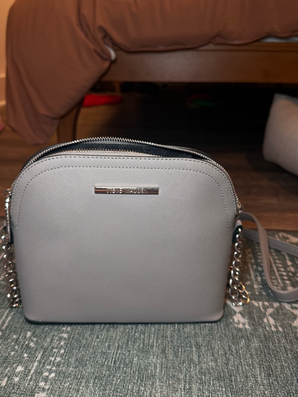 Steve Madden Grey Crossbody Chain Strap Women’s Bag